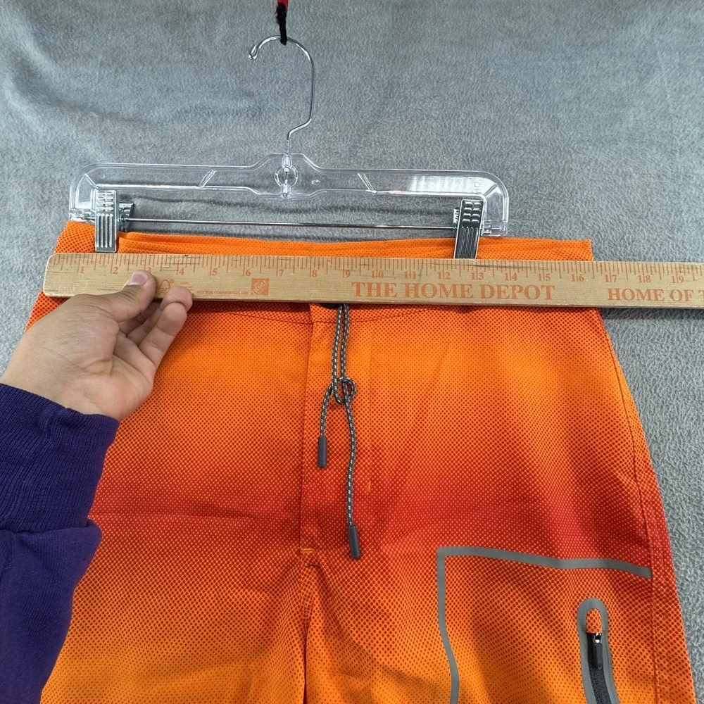 Mack Weldon Swim Trunk Board Shorts w/ Pockets Orange Stripe 31/32 Beach